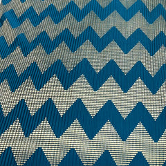 Blue Gold Zig Zag Pleated Satin Foil