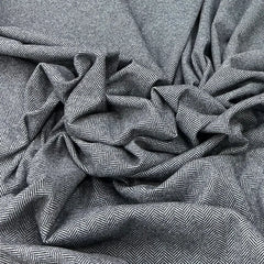 Dark Grey White Chevron Knitted Tweed Jacquard