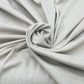 Beige White Checks Knitted Tweed Jacquard