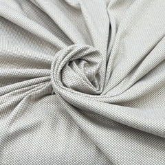 Beige White Checks Knitted Tweed Jacquard