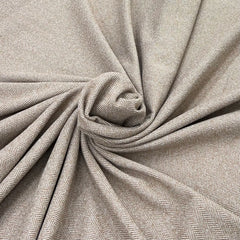 Sand Brown White Chevron Knitted Tweed Jacquard