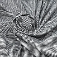 Dark Grey White Checks Knitted Tweed Jacquard