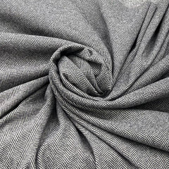 Mouse Grey White Chevron Knitted Tweed Jacquard
