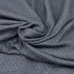 Plain Black Checks Acrylic Yarn Woven Tweed
