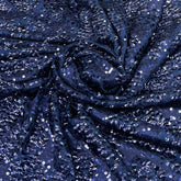 Navy Blue Heavy Sequins Net Embroidery
