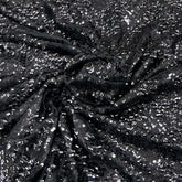 Black Heavy Sequins Net Embroidery