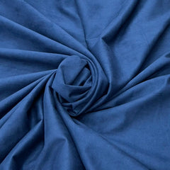 Blue Plain Knitted Suede