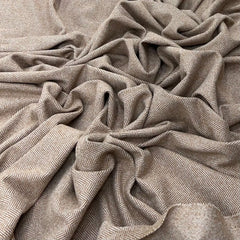 Sand Brown White Chevron Knitted Tweed Jacquard