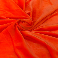 Orange Plain Silk Velvet