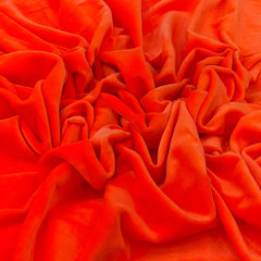 Orange Plain Silk Velvet