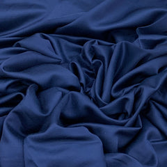 Navy Blue Plain Satin Linen Fabric