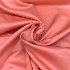 Coral Peach Plain Satin Linen Fabric