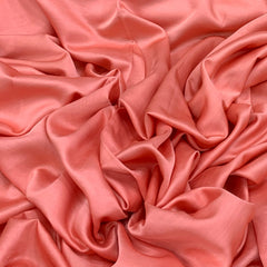 Coral Peach Plain Satin Linen Fabric