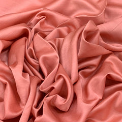 Peach Plain Satin Linen Fabric