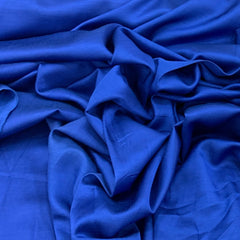 Royal Blue Plain Satin Linen Fabric