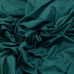 Bottle Green Plain Pure Silk Fabric