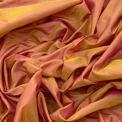 Two Tone Rose Gold Plain Pure Silk Fabric