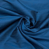 Midnight Blue Plain Raw Silk Fabric