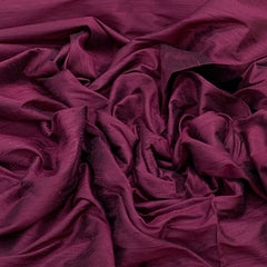Wine Plain Raw Silk Fabric