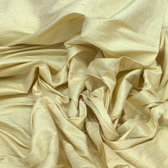Light Gold Plain Raw Silk Fabric