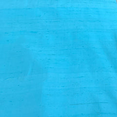 Firozi Blue Plain Raw Silk Fabric