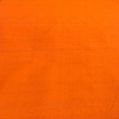 Orange Plain Raw Silk Fabric