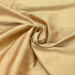 Two Tone Gold Plain Raw Silk Fabric