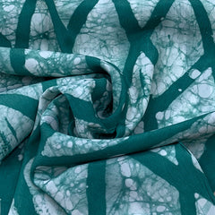 Sea Green Tie-dye Design Crepe Printed Fabric