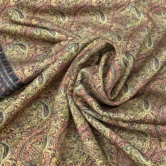 Linen Satin Printed Fabric