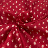 Red Dupion Silk Brocade Butti