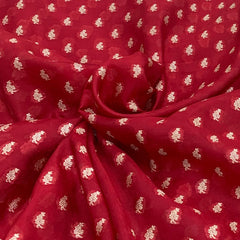 Red Dupion Silk Brocade Butti