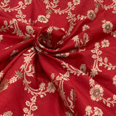 Blood Red Dupion Silk Brocade