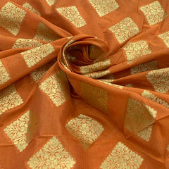 Dull Orange Banarasi Brocade