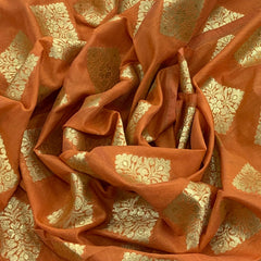 Dull Orange Banarasi Brocade