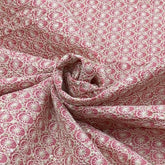 Pink Raw Silk Thread Sequins Embroidery