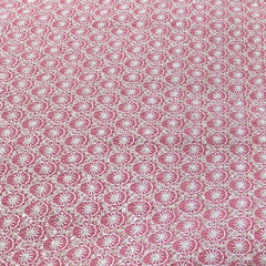 Pink Raw Silk Thread Sequins Embroidery
