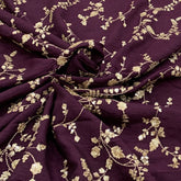 Deep Wine Slub Silk Jal Zari Embroidery