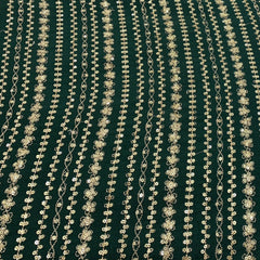 Bottle Green Slub Silk Zari Embroidery