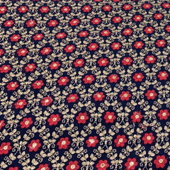 Royal Blue Slub Silk Zari Embroidery