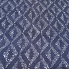 Light Purple Slub Silk Sequins Embroidery