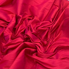 Hot Pink Plain Raw Silk Fabric