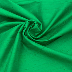 Dark Green Plain Raw Silk Fabric