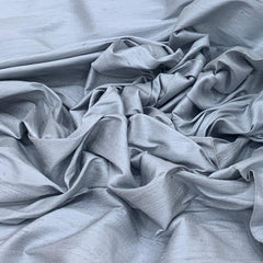 Steel Grey Plain Raw Silk Fabric