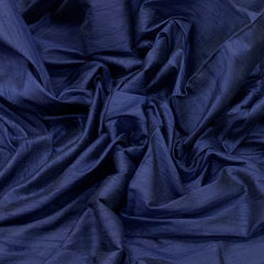 Admiral Blue Plain Raw Silk Fabric