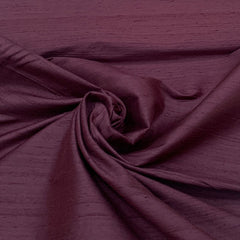 Dark Wine Plain Raw Silk Fabric