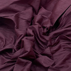 Dark Wine Plain Raw Silk Fabric