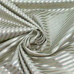 Pista Green Chanderi Brocade Stripes