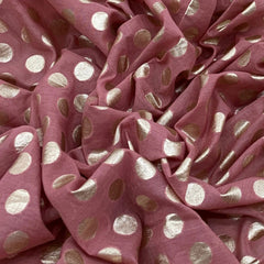 Carrot Pink Chanderi Brocade