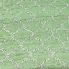 Green Tussar Silk Thread Embroidery