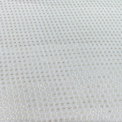 White Lucknowi Thread Sequins Georgette Embroidery